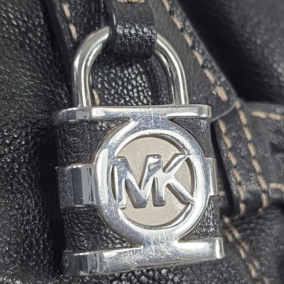 MICHAEL MICHAEL KORS ABBY MEDIUM BLACK LEATHER SATCHEL BAG CROSSBODY STRAP *VGC* - Picture 6 of 16